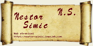 Nestor Simić vizit kartica